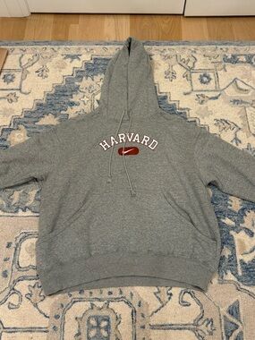 Nike Gray Harvard Hoodie with Red Logo